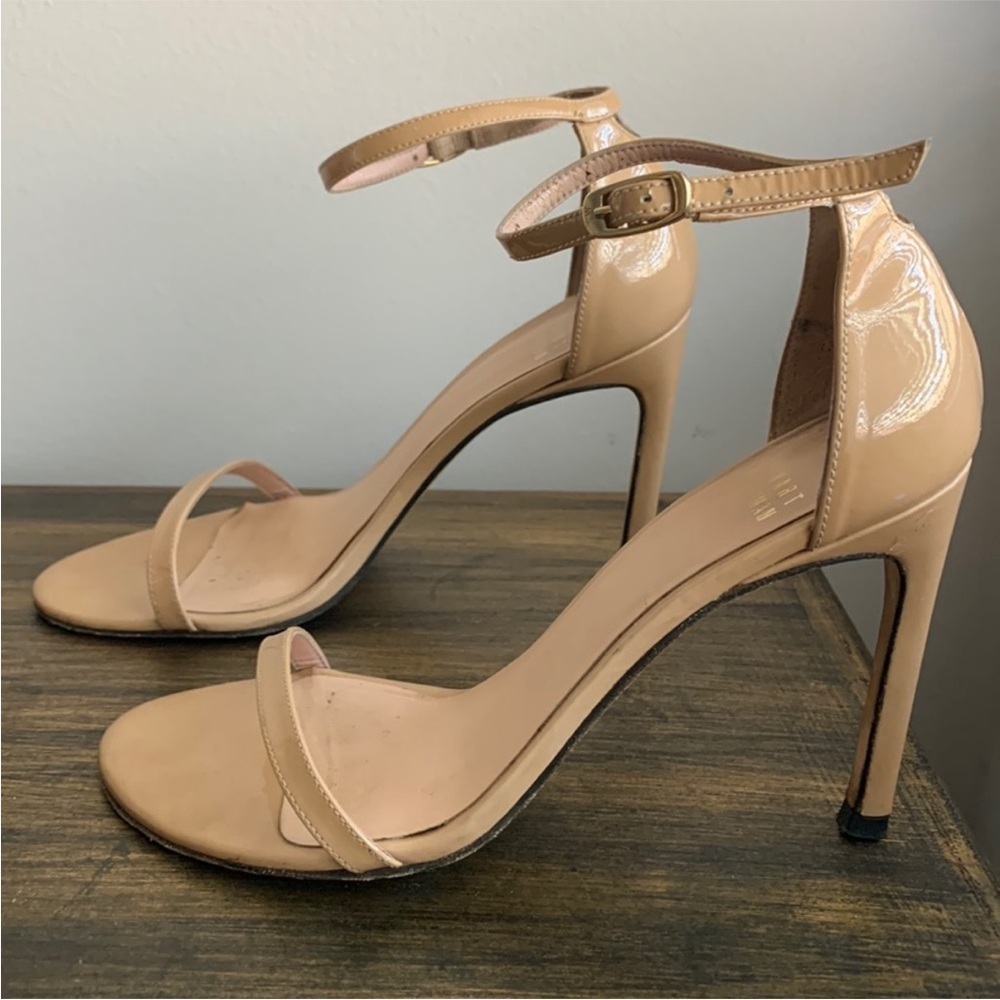 Stuart Weitzman Nude Patent Leather Heels
